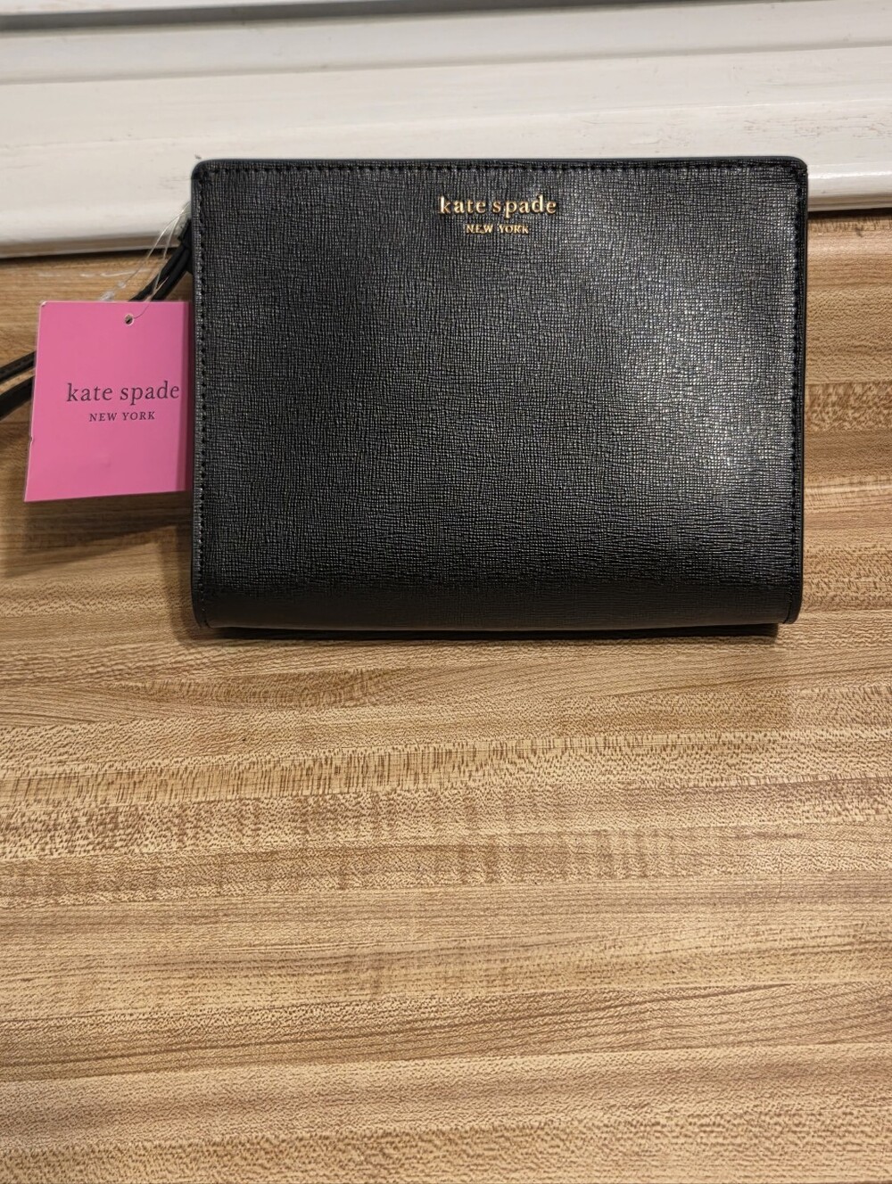 Kate Spade NWT Medium Sized Black Leather Wristlet